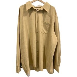 Pronti By Phita Mens‎ 4XL 48x32 Suit 2pc Shirt Pants mustard plaid big tall